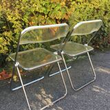 Pair of chairs Plia by Giancarlo Piretti edited by Anonima Castelli 1970