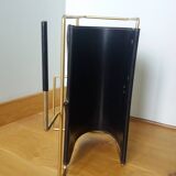 Modernist magazine rack in the style of Jacques Adnet
