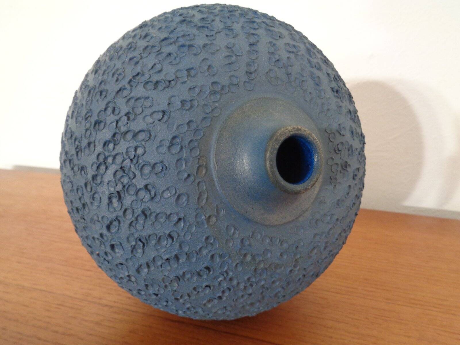 Bauhaus Blue Studio Ceramic Vase by Heiner Hans Körting, 1940s