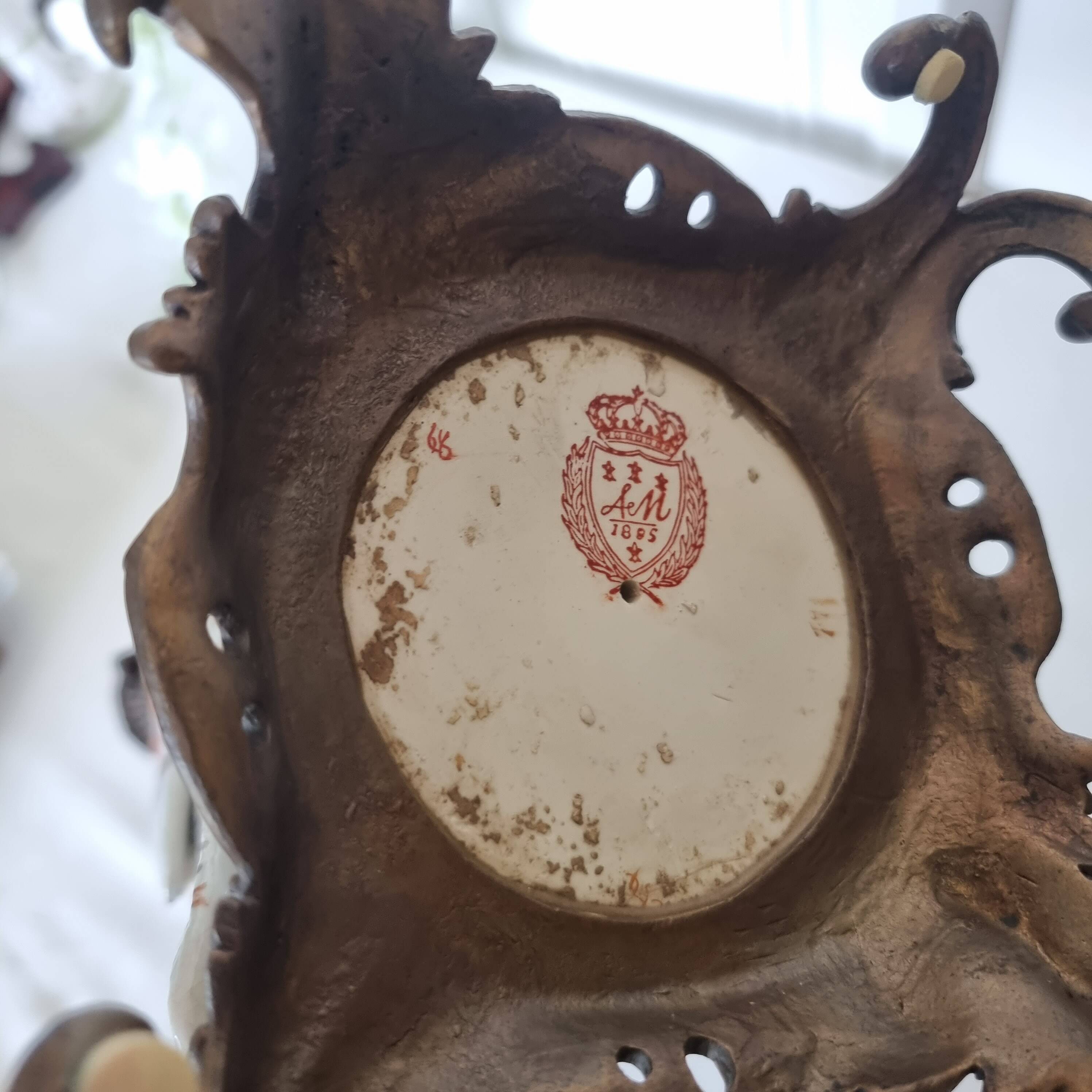 Parrot Candle Holder, Enameled Porcelain and Bronze, Late 19th Century