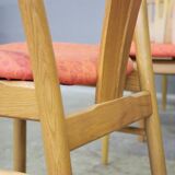 Set of 11 modern curved wood oak chairs