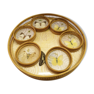 Plateau et dessous de verres vintage