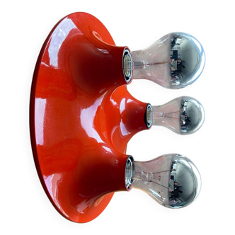 Space Age saucer wall lamp with 3 lights from the 70s