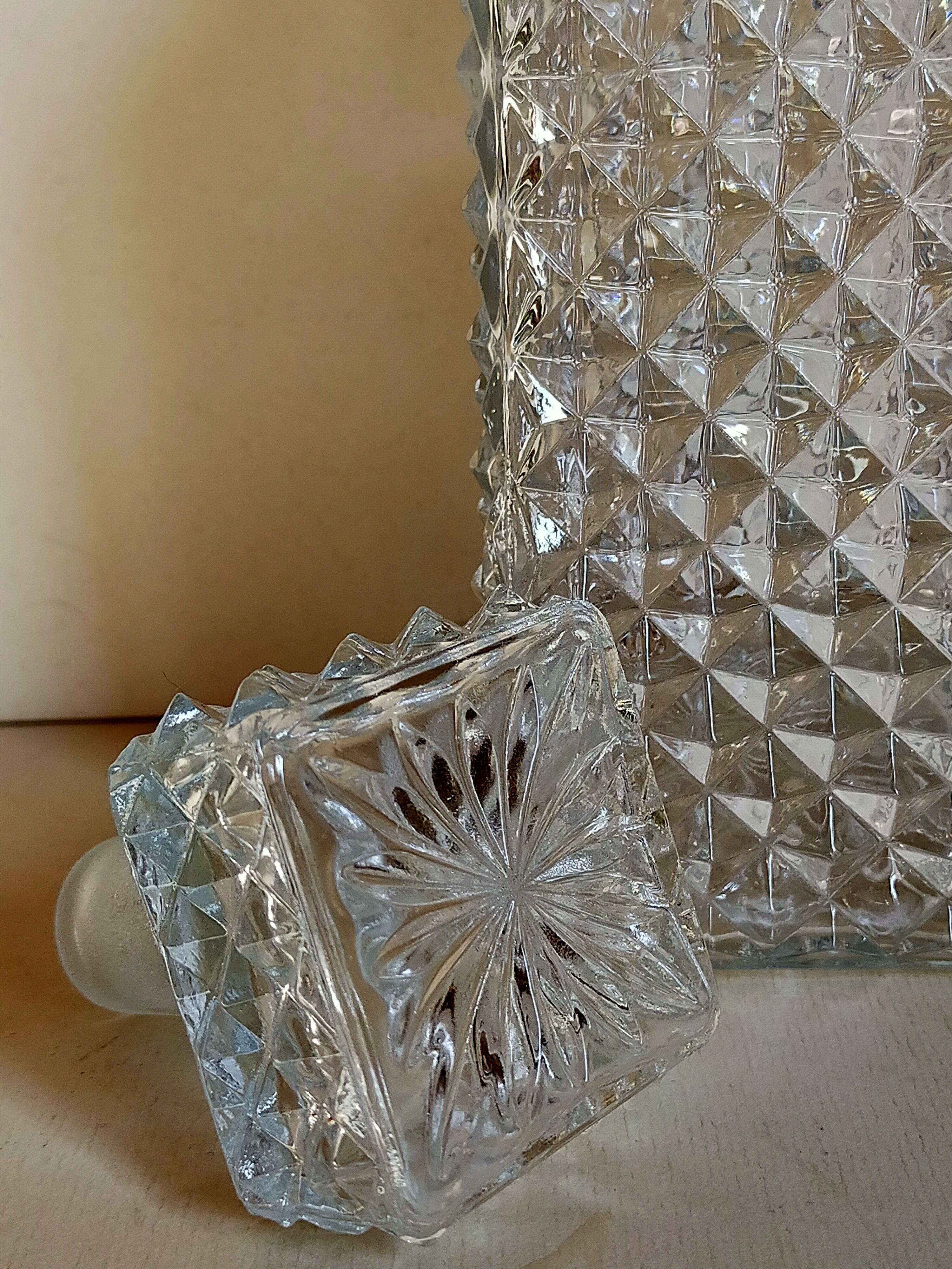 Vintage whisky carafe with golden neck