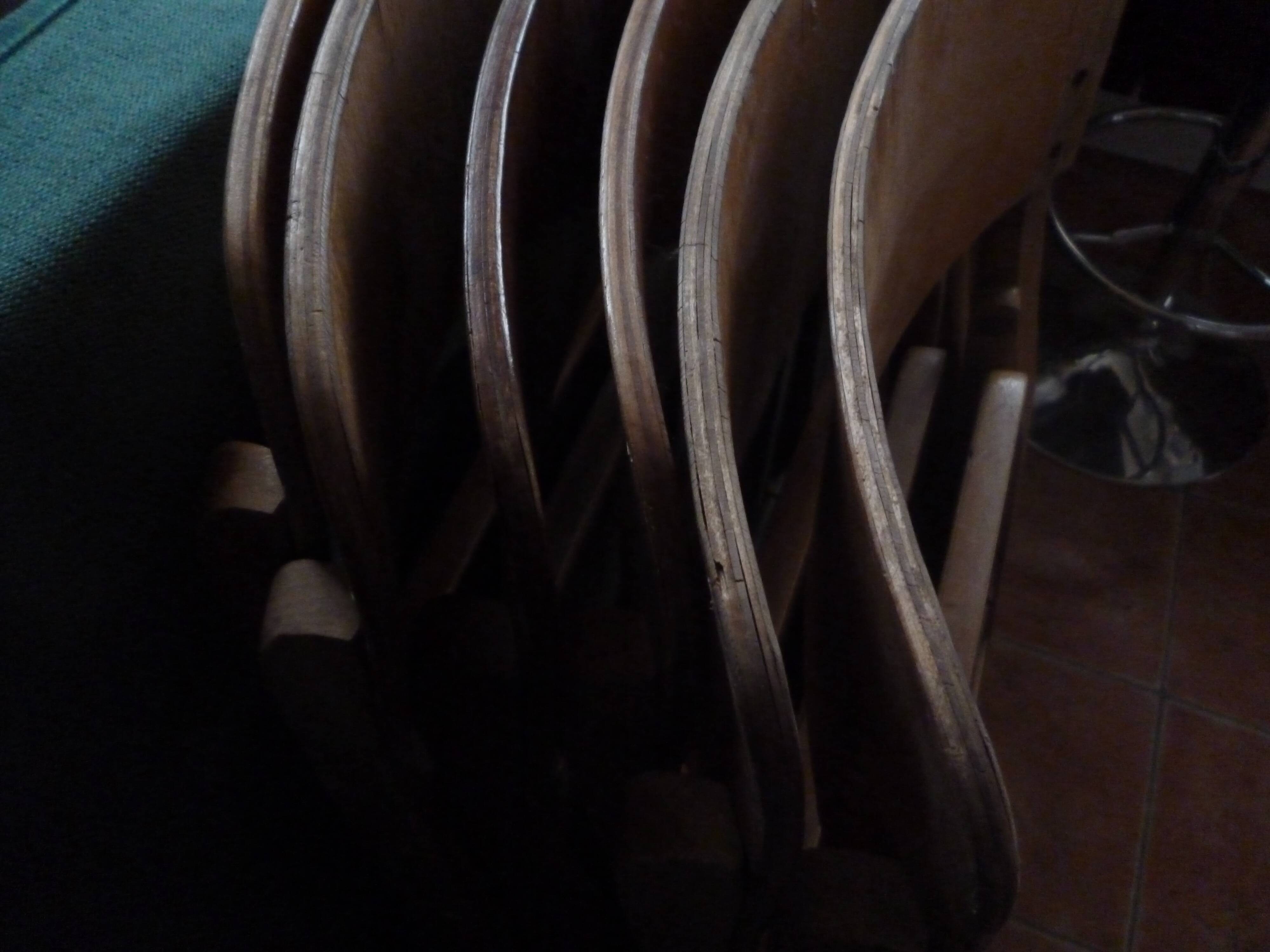 Lot of 6 foldable theater chairs stamped