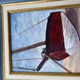 Marine Painting, Boat on the Beach cecile mesmin