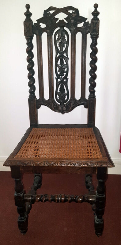 4 Twisted gothic chairs seated