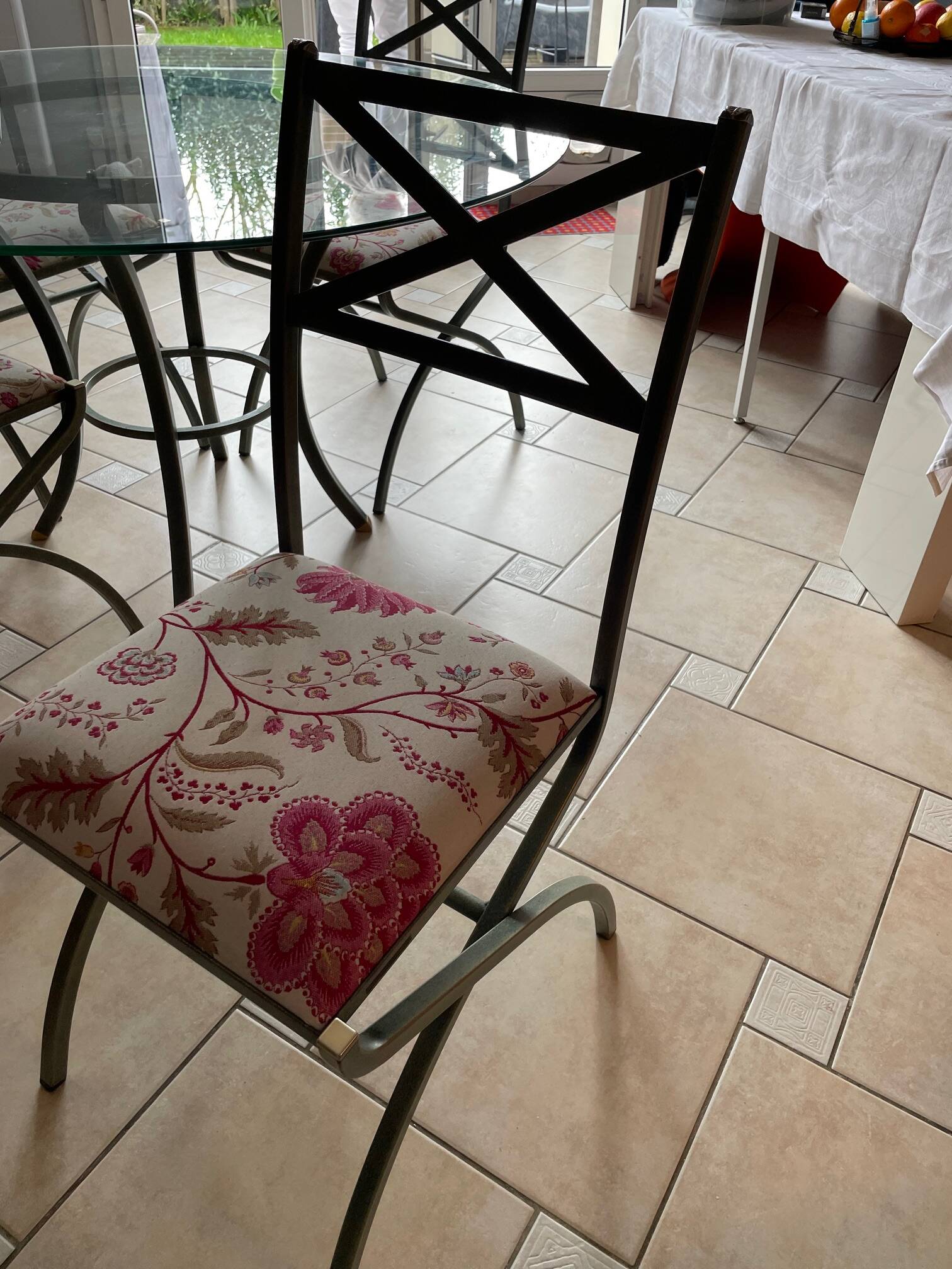 Table and chair set - "Villa d'Este" collection by Pierre Vandel