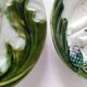 Assiettes barbotine Salins – décor asperges & artichaut