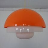 Space Age Orange & White Ceiling Lamp, Italy, 1970s