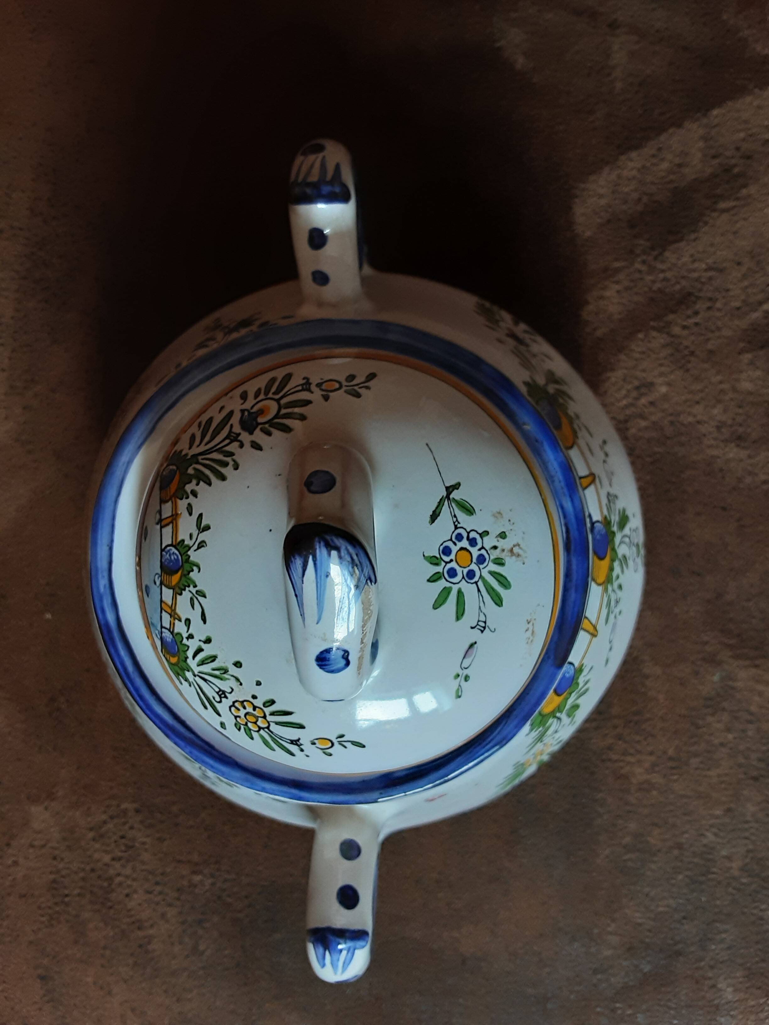 Sugar bowl, Angoulême art earthenware factory, Le Renoleau