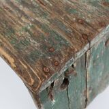 Industrial Green Wooden Stool, France, 1900s