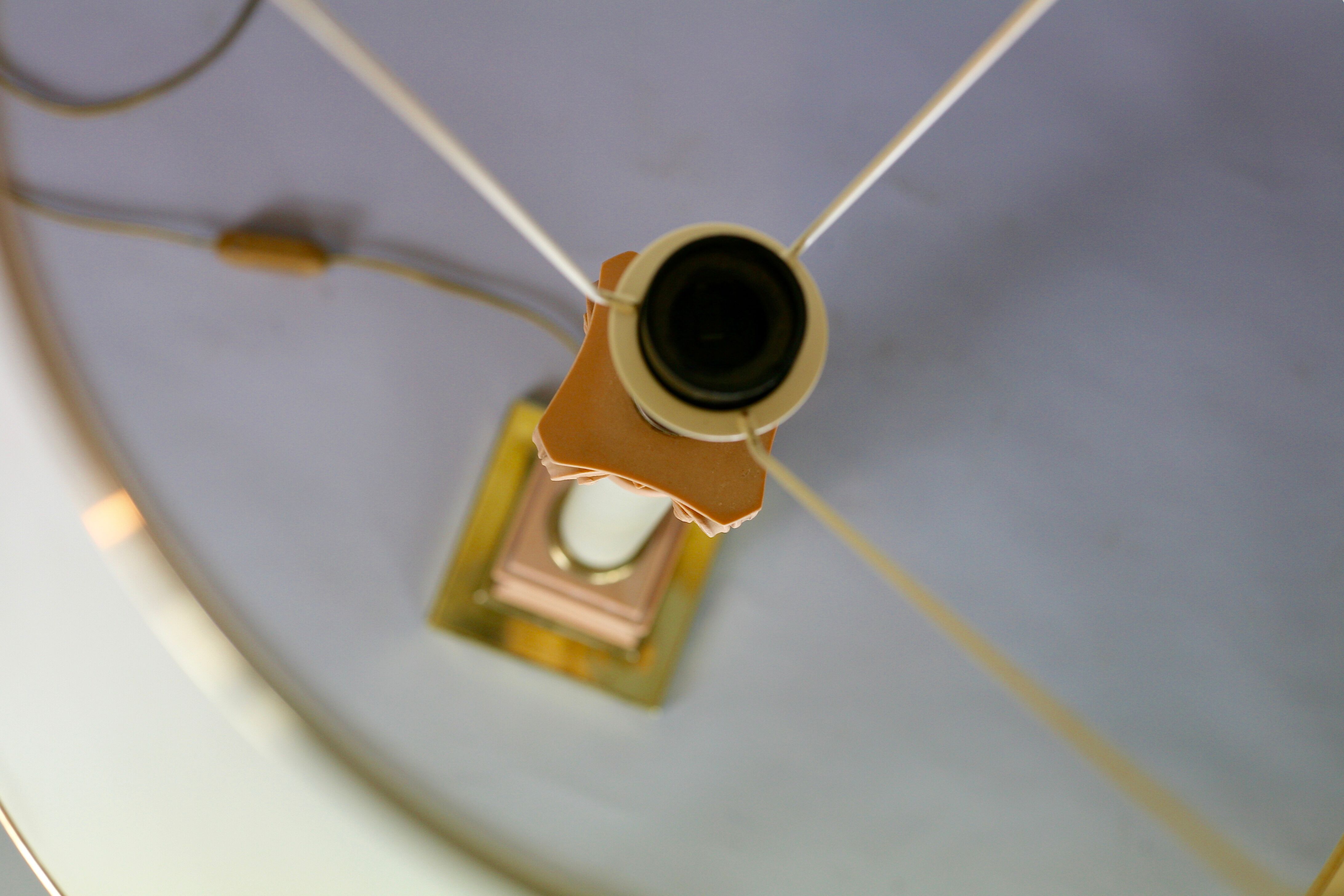 Lamp Tommaso Barbi Murano brass ceramic glass