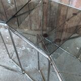 Vintage chrome and smoked glass nesting table