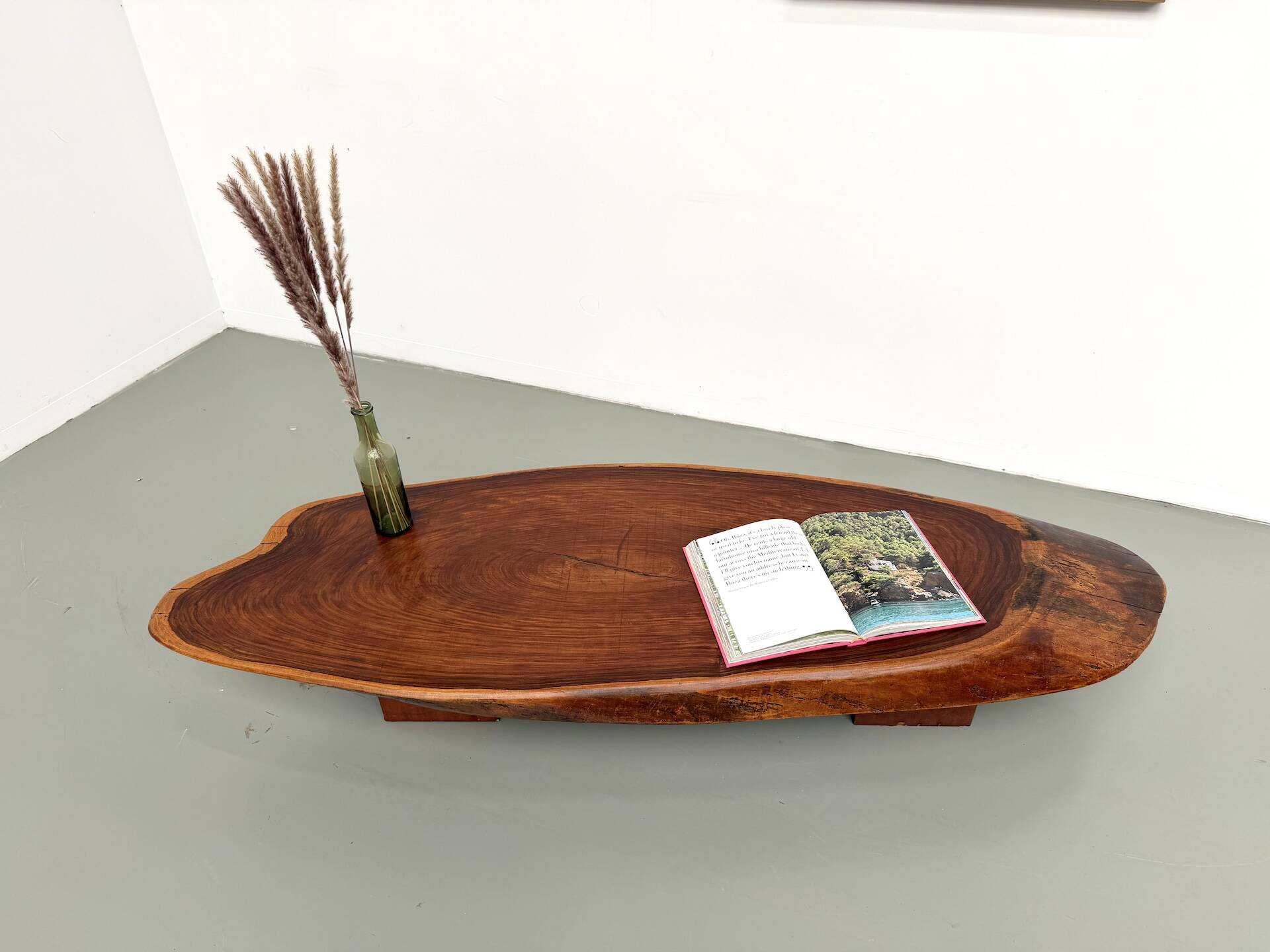 Organic Coffee Table "Slab" in Solid Exotic Wood
