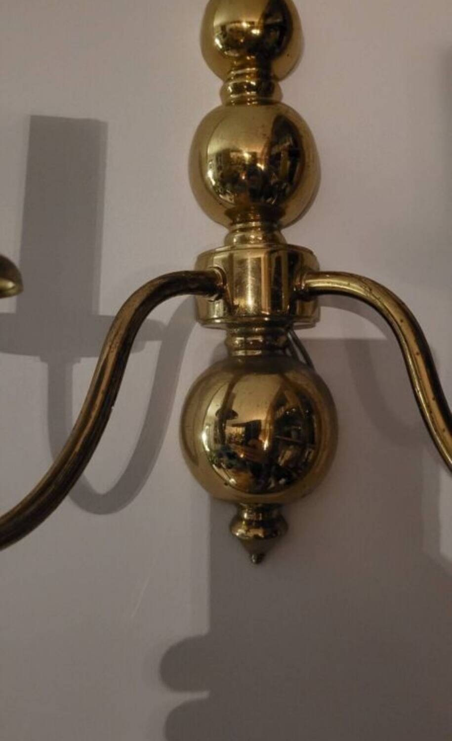 Pair of brass wall lights