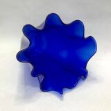 Murano - Vase mouchoir en verre bleu cobalt 25 cm de haut