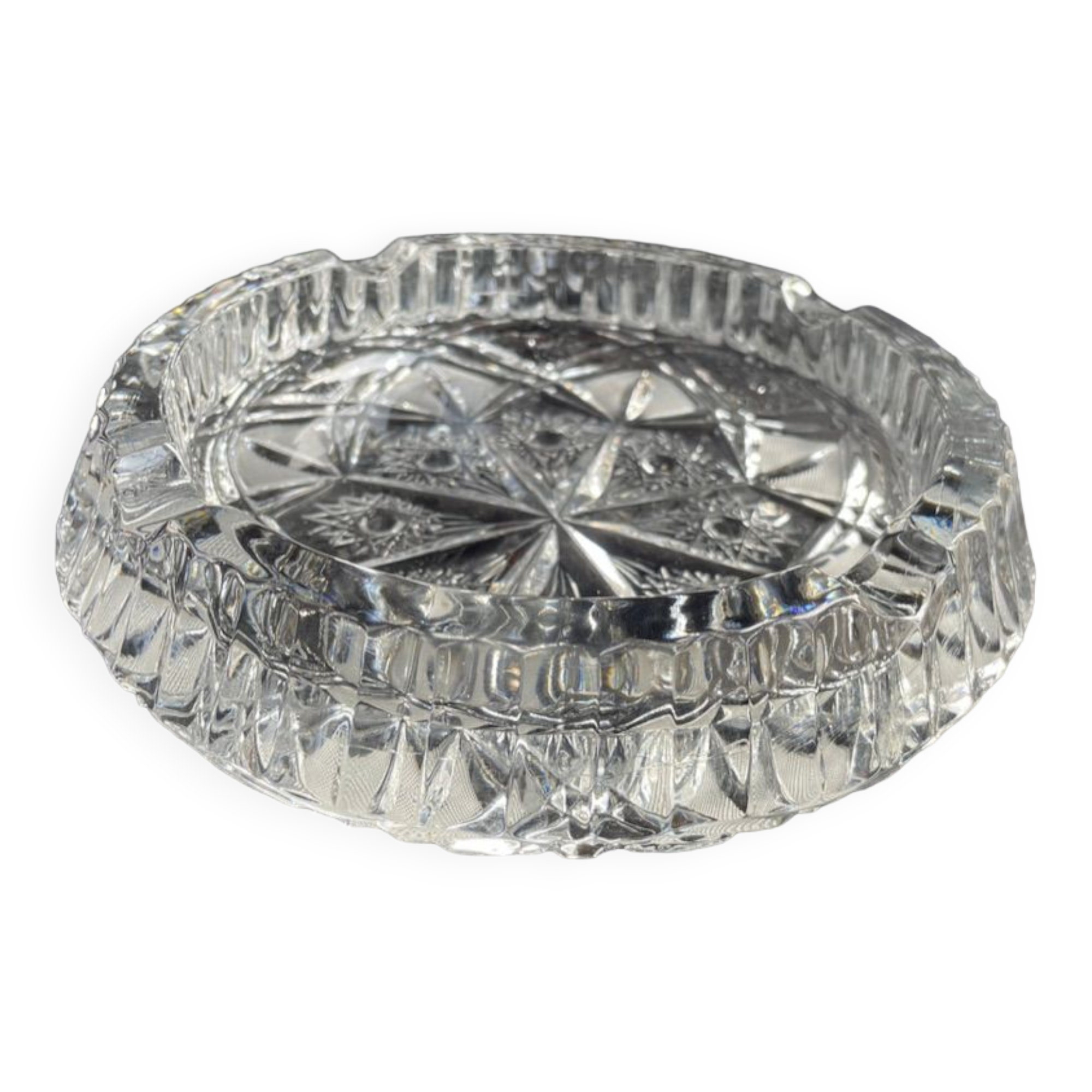Large cut crystal ashtray – Mid-twentieth century