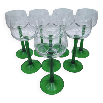 Vintage white wine glasses from Alsace