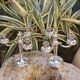 Pair of chandeliers model beads silver metal Christofle