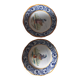 2 decorative Breton plates signed HB Quimper