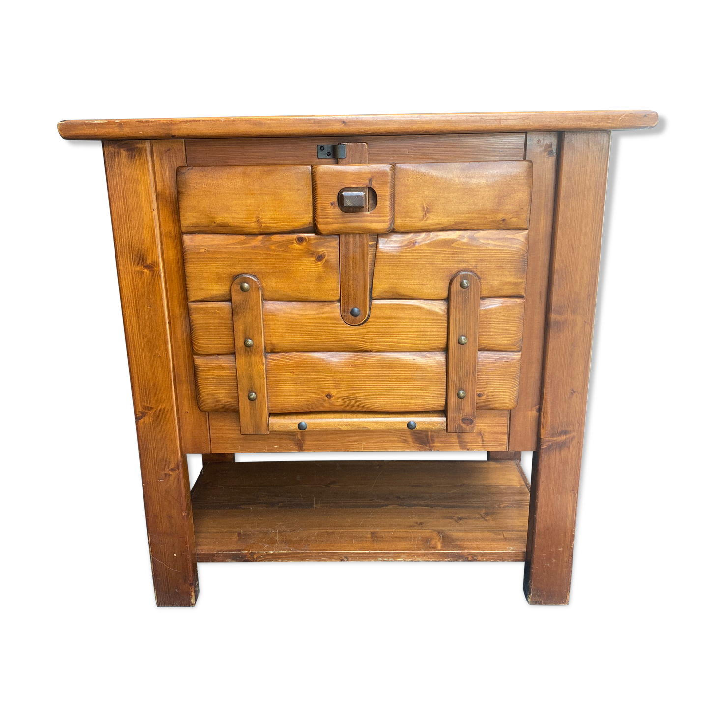 Vintage pine brutalist furniture