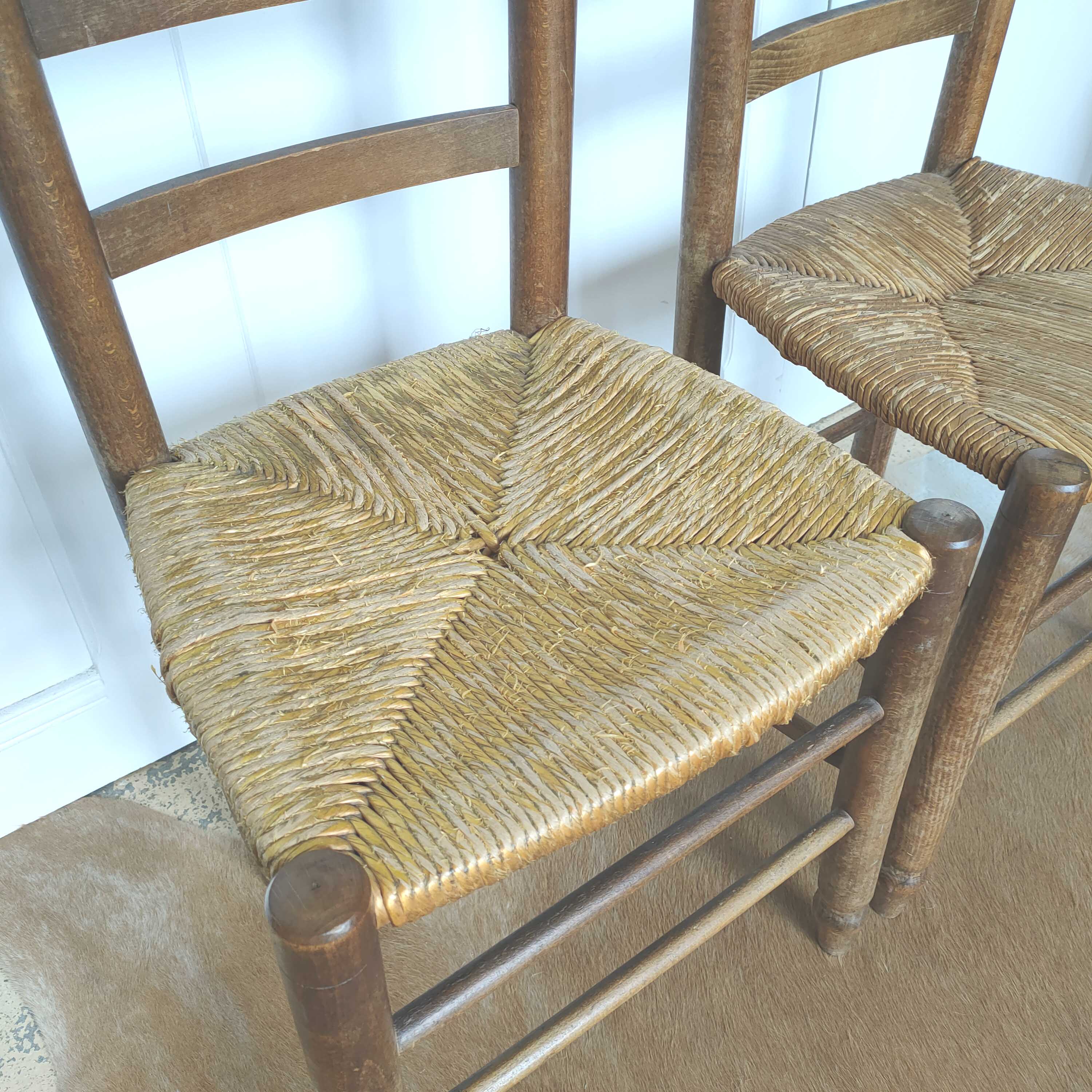 Set of four mulched vintage chairs