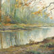 Paysage d'automne par Kees Terlouw, peinture impressionniste, France, circa 1910