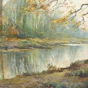 Autumn Landscape by Kees Terlouw, Impressionist painting, France, circa 1910