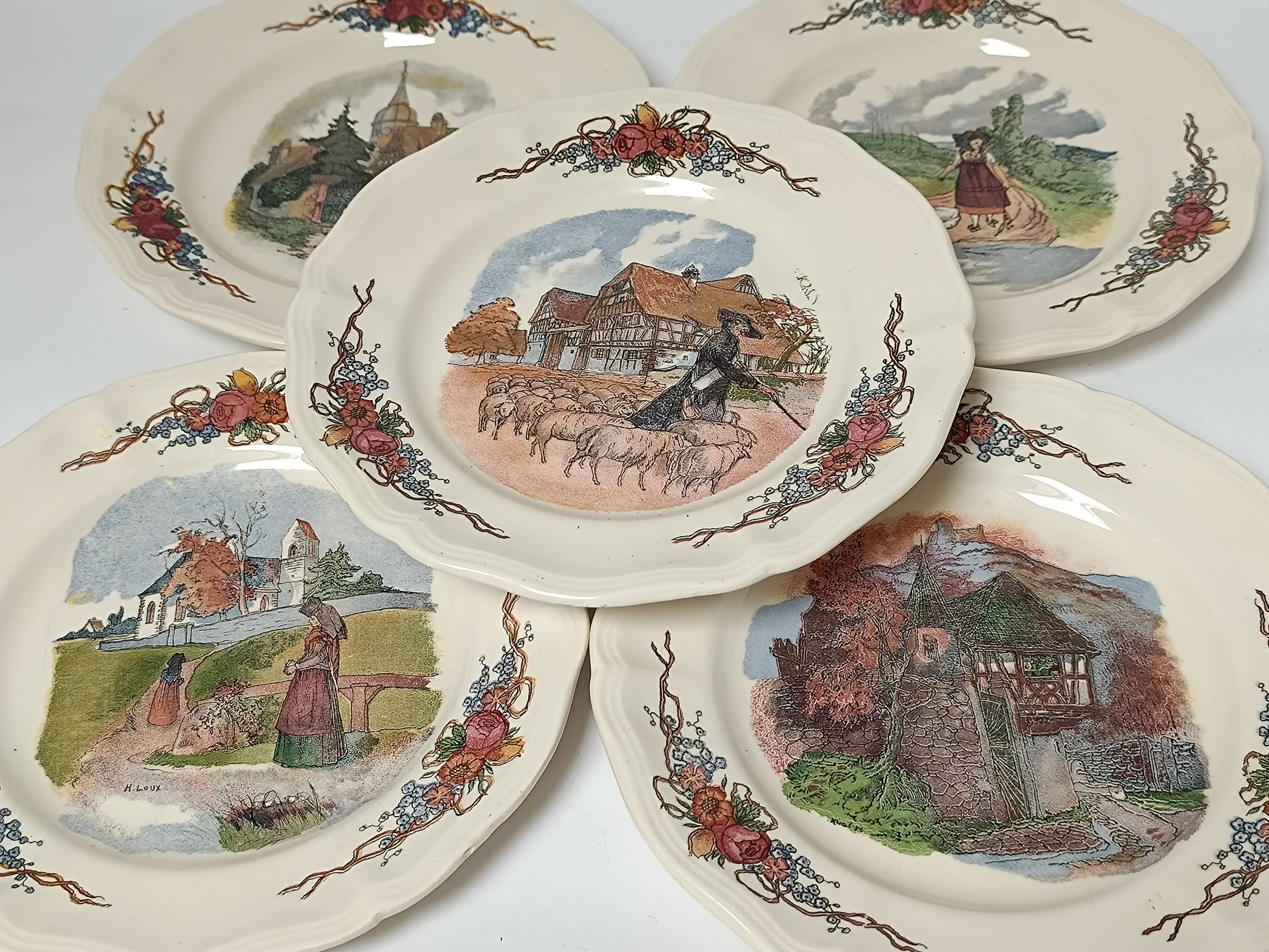 Assiettes à dessert Sarreguemines Obernai