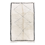 Beni Ouarain Moroccan Berber carpet with diamonds engraved in the weft 2.18x1.21m