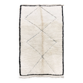 Beni Ouarain Moroccan Berber carpet with diamonds engraved in the weft 2.18x1.21m