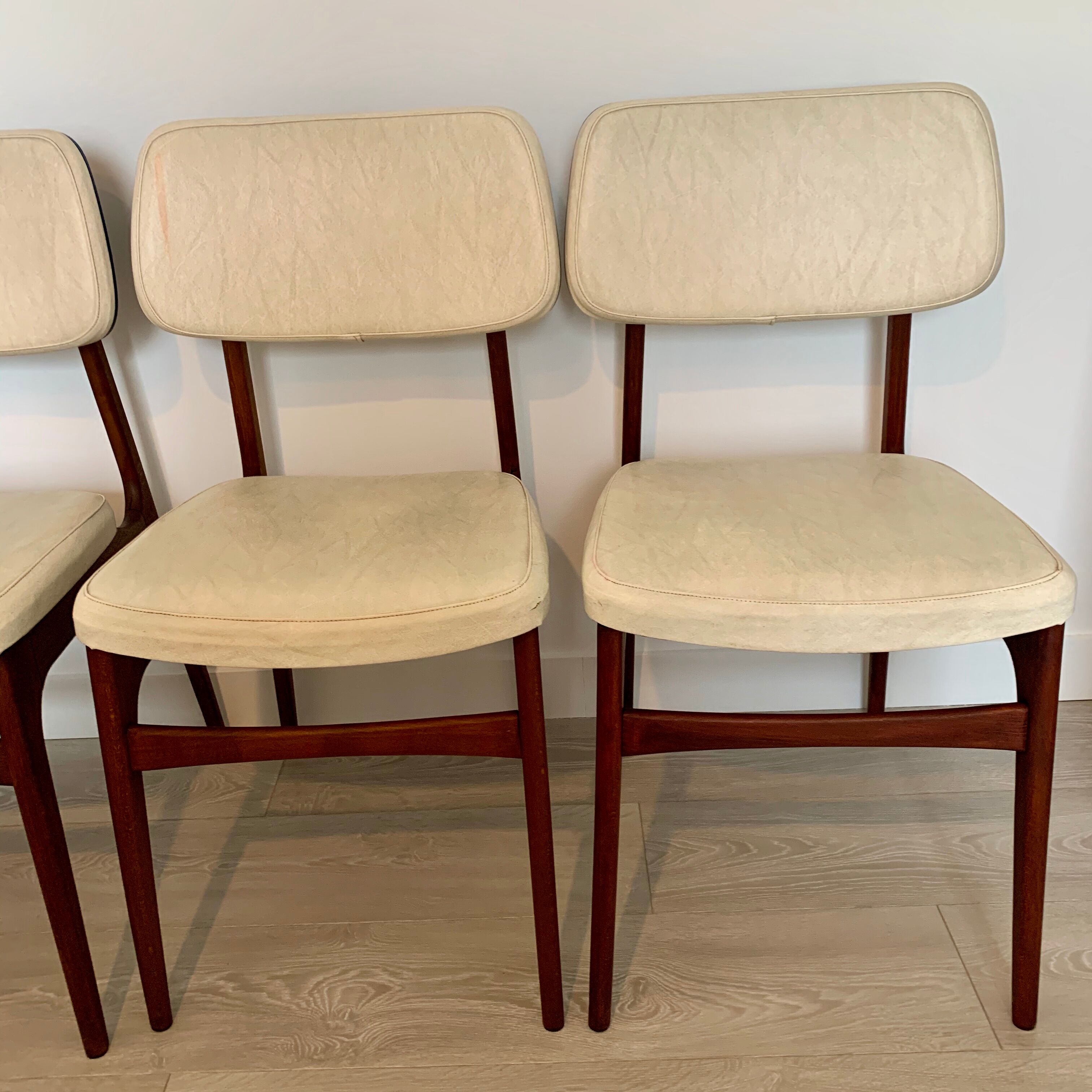 Wooden and skai chairs