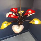Vintage multi colour italian chandelier, 1960s