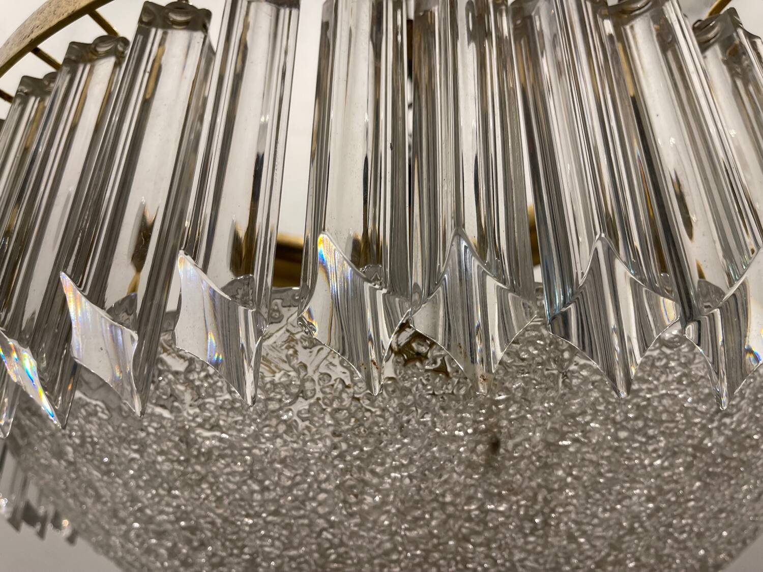 Large Murano Glass Trilobi Chandelier 1970’s