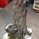Vintage pressed molded glass lamp foot