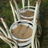Set of 4 white and black Thonet bistro chairs
