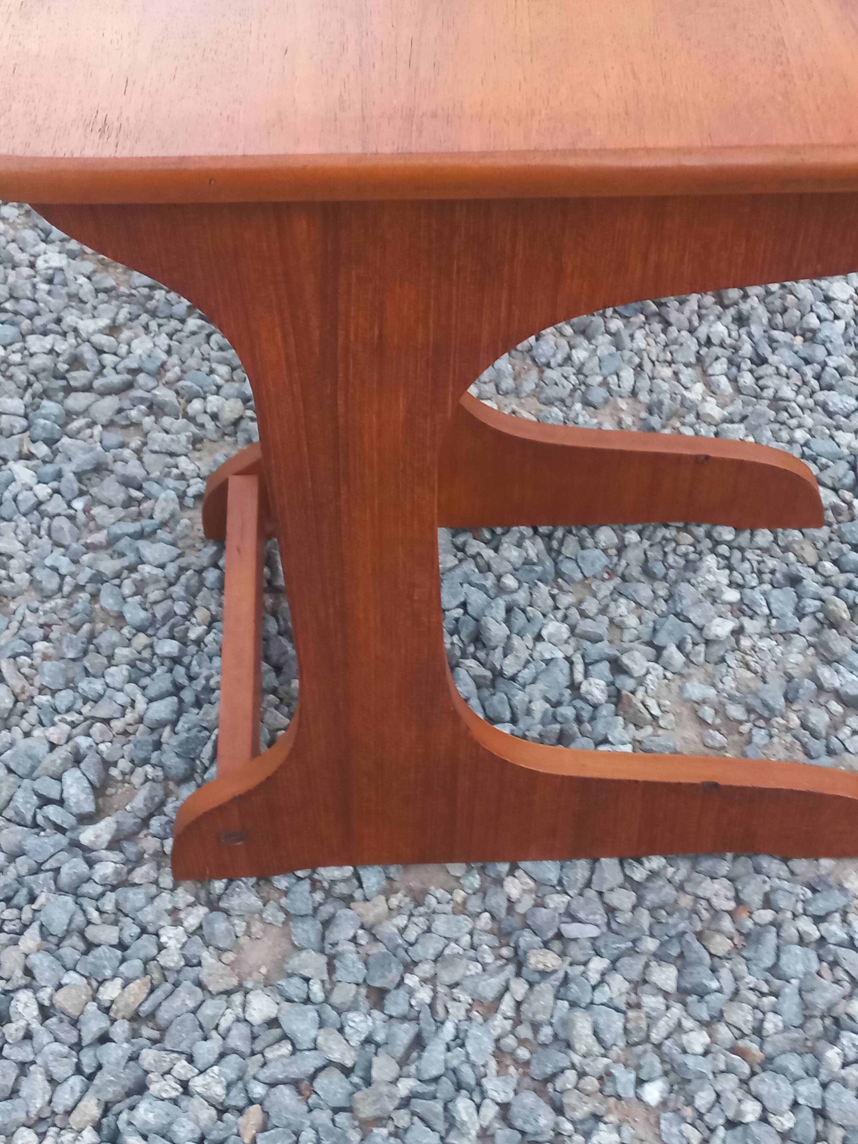 Set of 3 nesting tables in Scandinavian style made of teak from the 1970s.