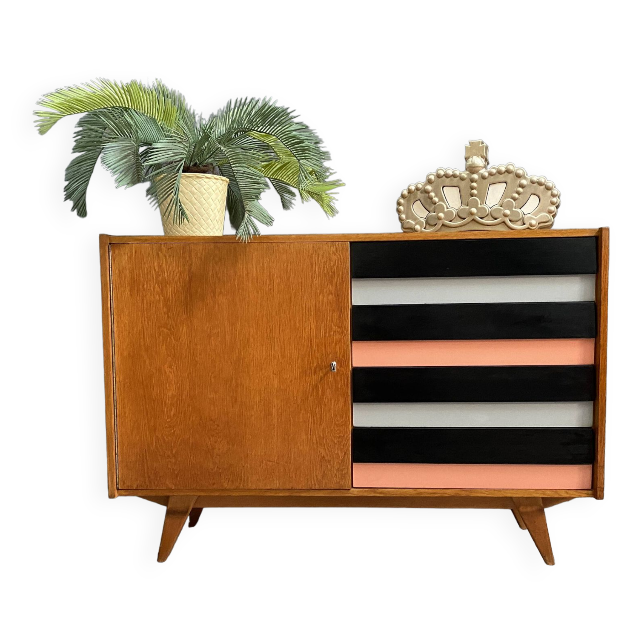 Pink Jiri Jiroutek U458 sideboard 1960s for Interier Praha