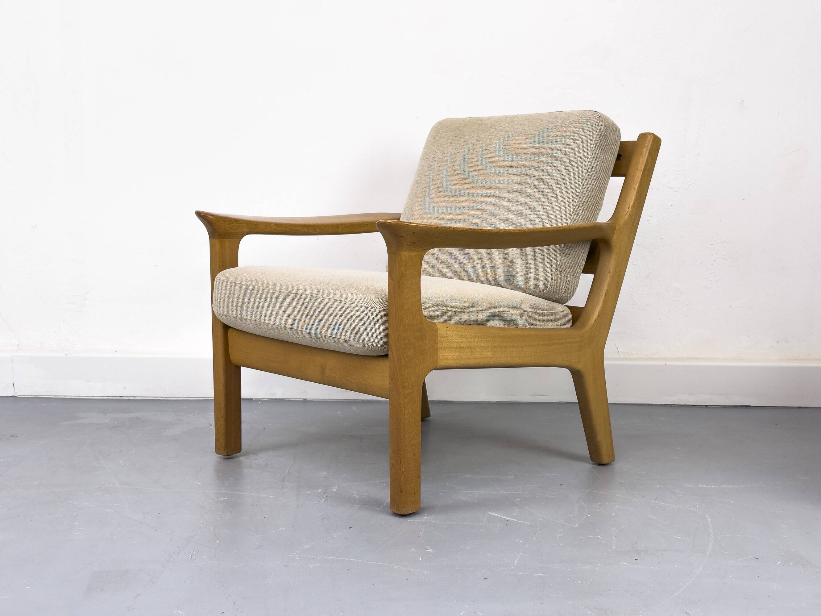 Danish Oak Lounge Chair and Ottoman by Juul Kristensen