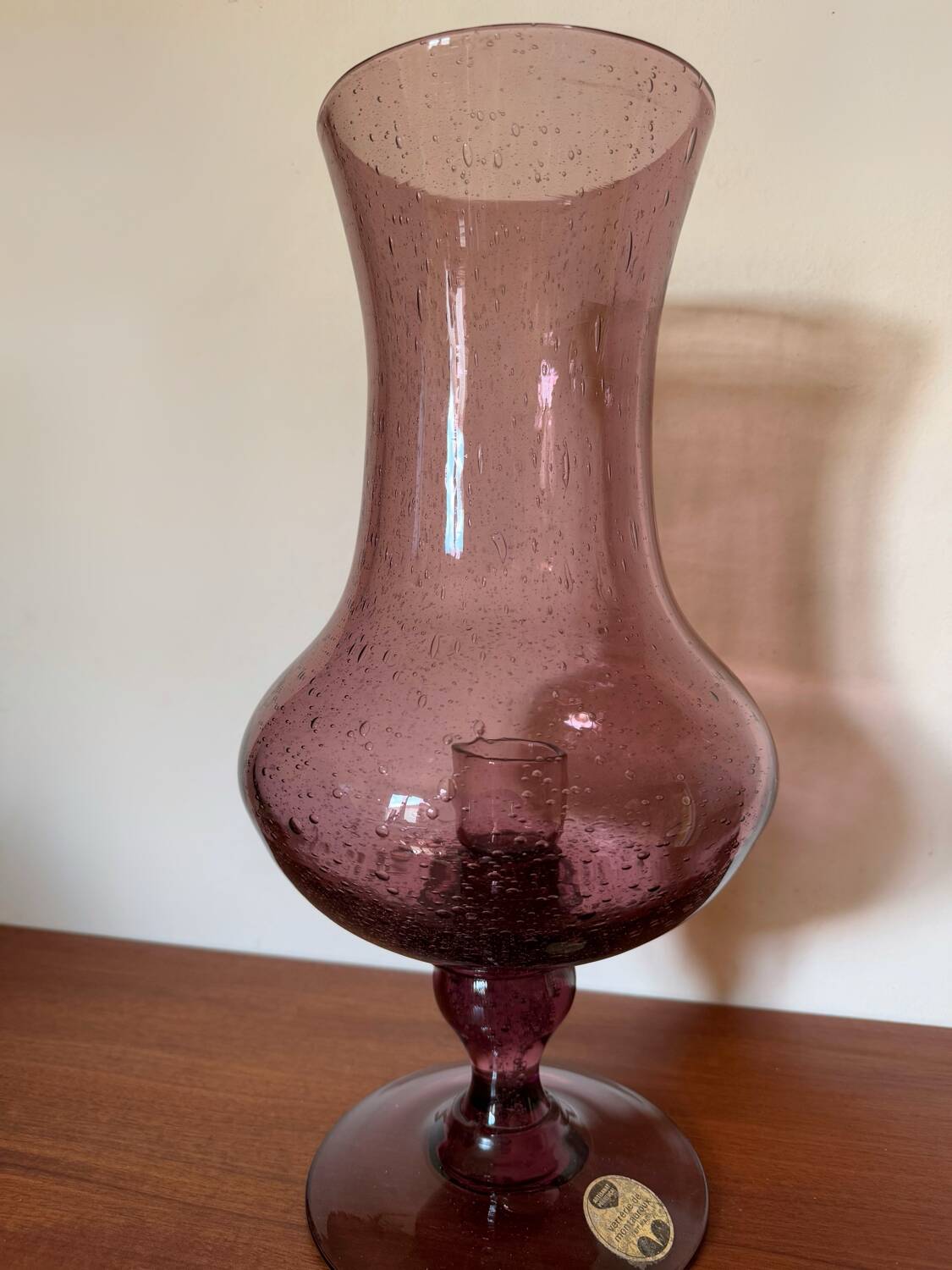 Large bubble glass tealight holder from Montauroux, 1960s