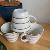 3 porcelain coffee cups bordered gold