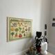 Cardboard poster illustrated around gardening, vintage