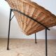 Wicker armchair years 60 tripod