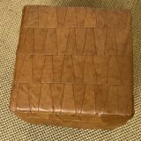 Vintage Sede leather pouf with chest