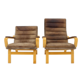 1970s Pair of Yngve Ekström "Contino" Leather Armachair,Sweden