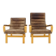1970s Pair of Yngve Ekström "Contino" Leather Armachair,Sweden