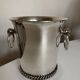 Silver-plated metal flowerpot in the style of Jean Després, 1950