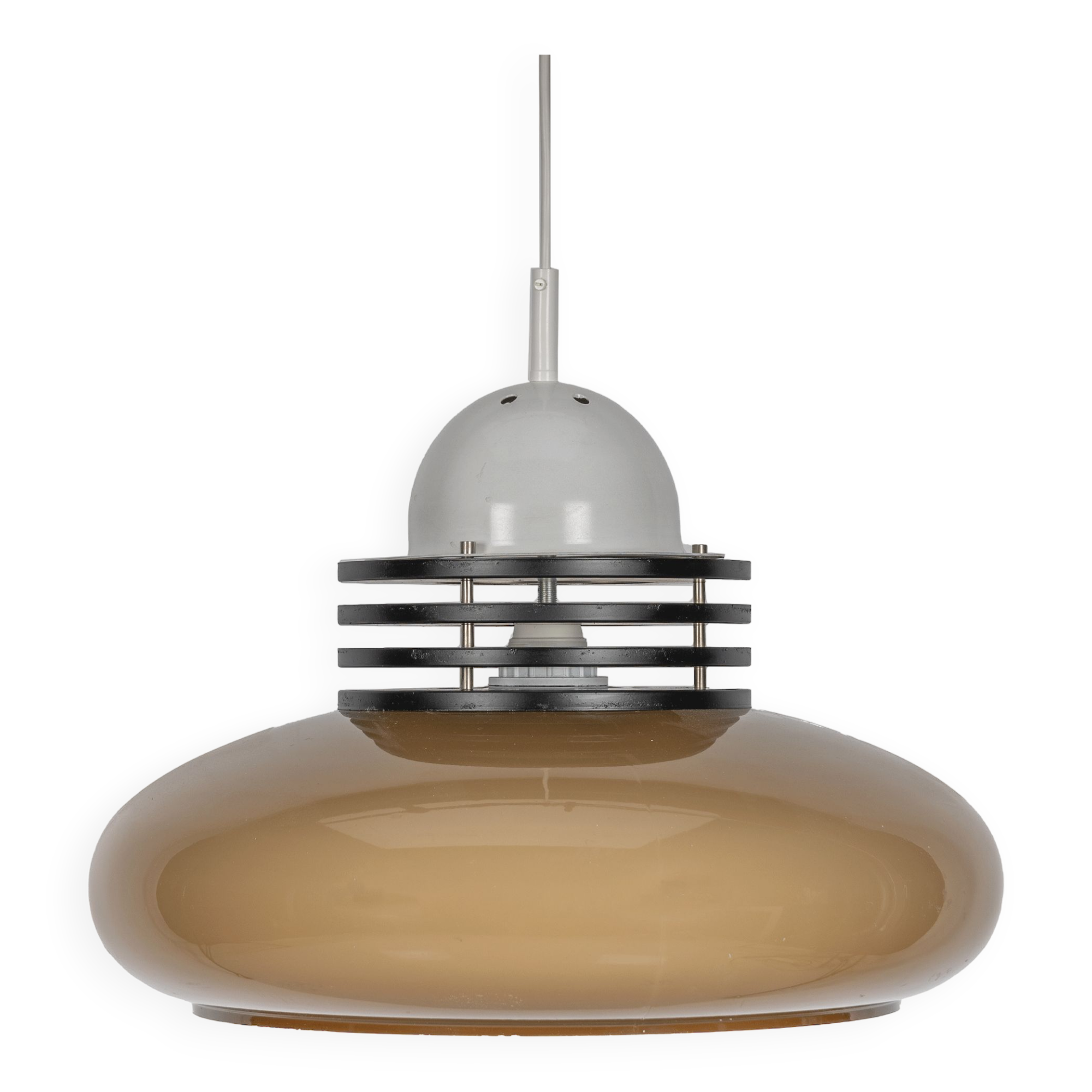 Brown and white space age pendant lamp