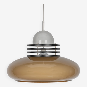 Brown and white space age pendant lamp